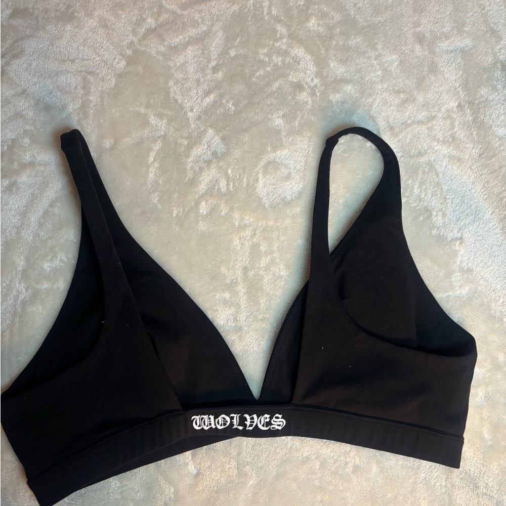 Darc Sport Black Wireless Triangle Bralette with White Logo